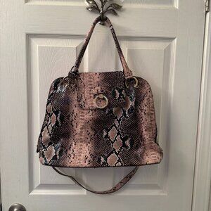 Fiorelli Large Faux Snakeskin Zip Satchel